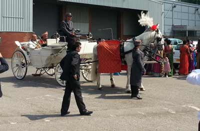 wedding White Landau Open Horse Drawn Carriage 
